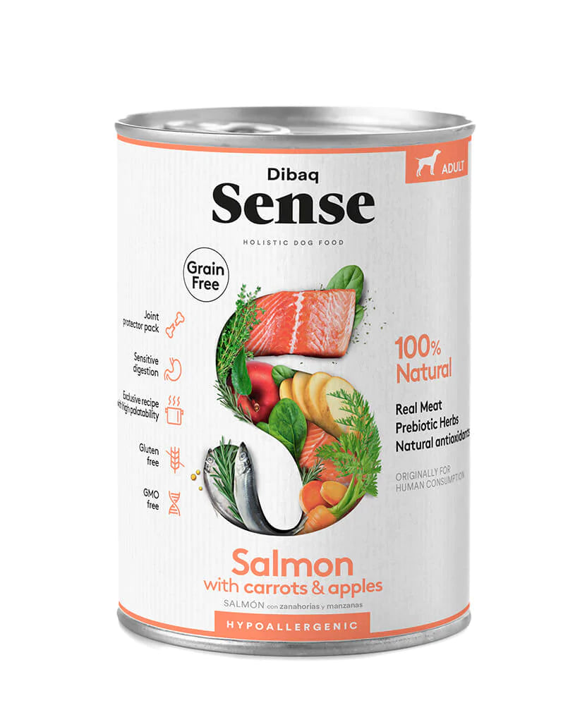 Dibaq Sense Salmon With Carrots & Apples Adult Dog Wet Food