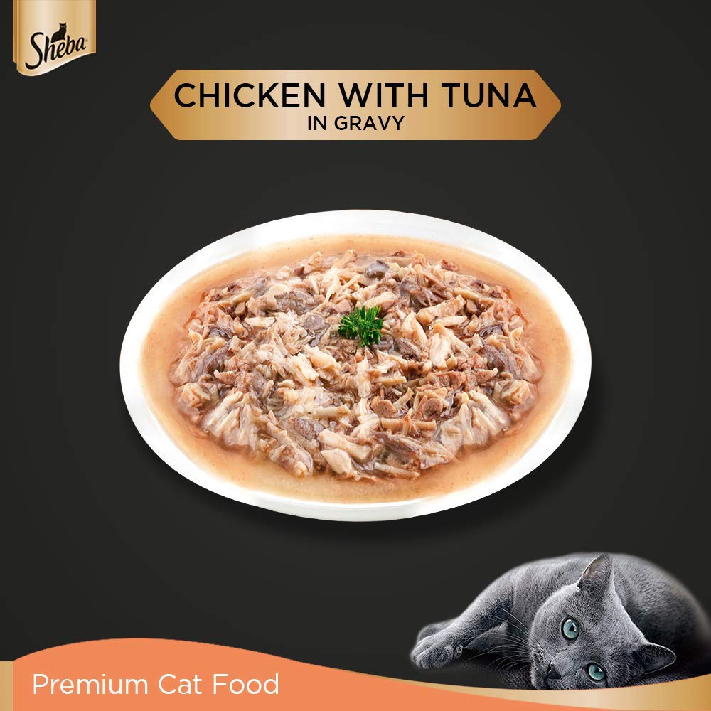 Sheba Chicken with Tuna in Gravy Cat 70gm