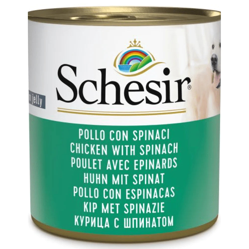 Schesir Dog Chicken And Rice With Spinach In Jelly, 285 g