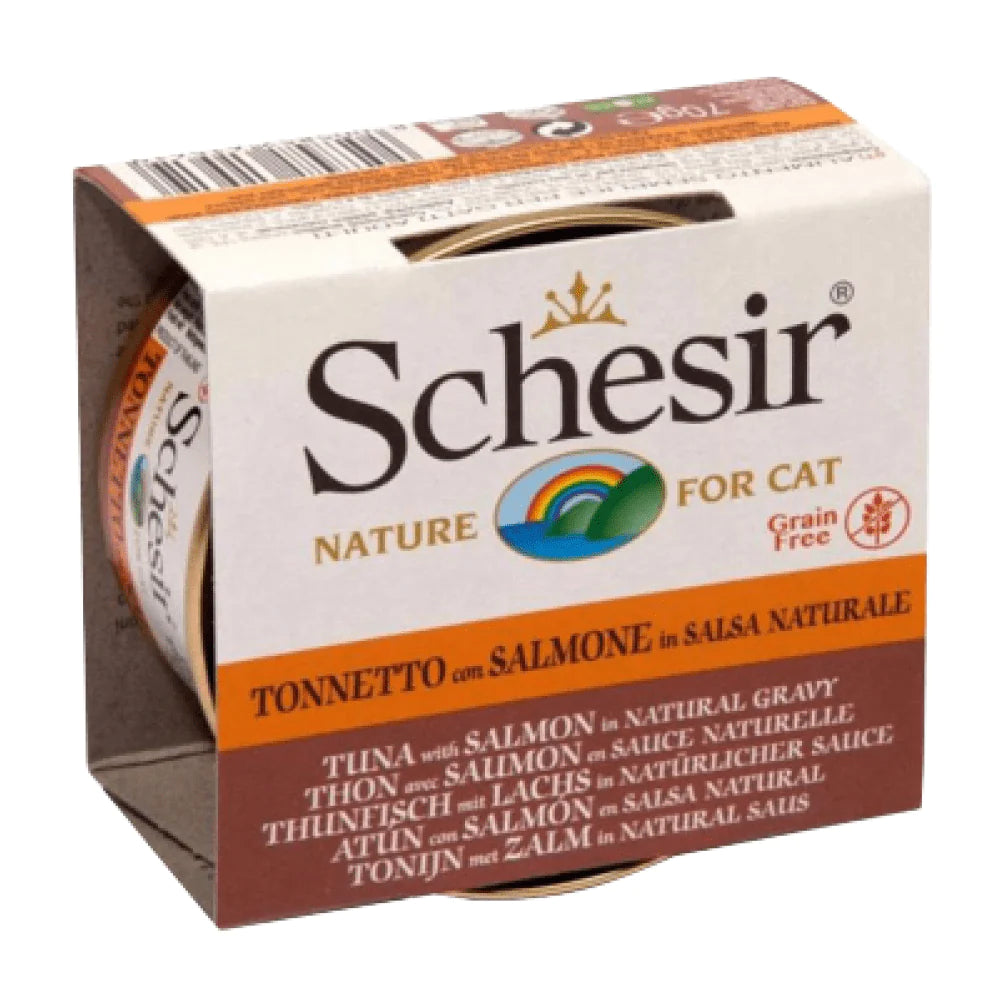Schesir Cat Tuna Whole Meat With Salmon In Gravy, 70 g