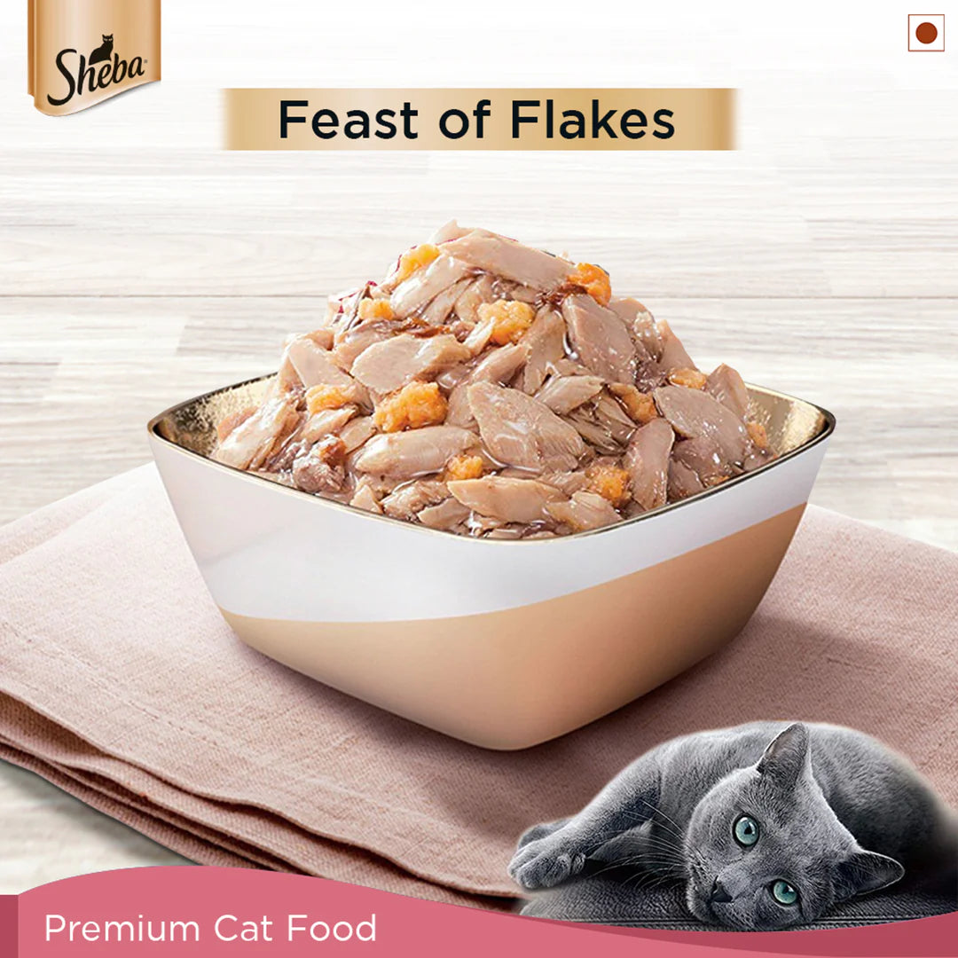 Sheba Wet Cat Food - Skipjack & Salmon (35g x 12 Pouches)
