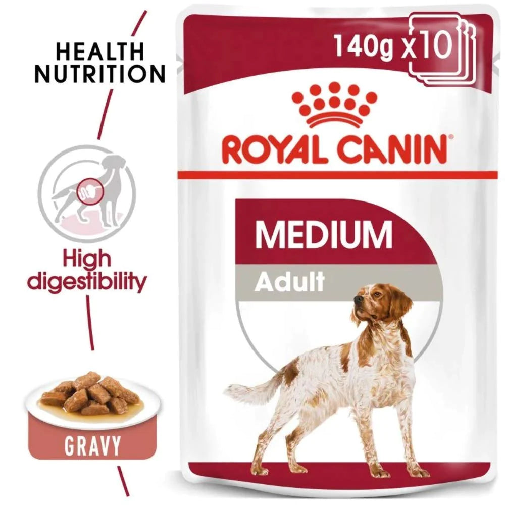Royal Canin Medium Adult (Gravy) Pack of 10 (140 gm)