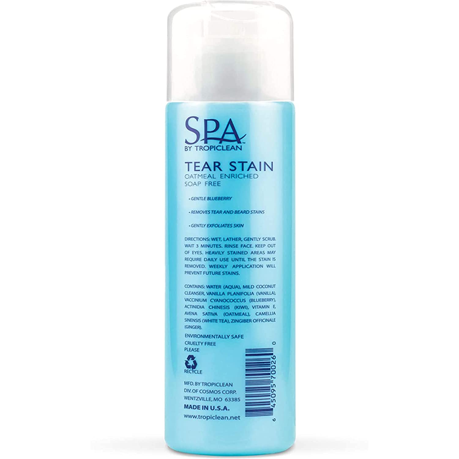 Tropiclean SPA Tear Stain Facial Cleanser - 236 ml