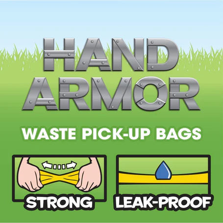 Hand Armor 2X Extra Thick Pick-Up Bags, 100 Handle-Tie Bags