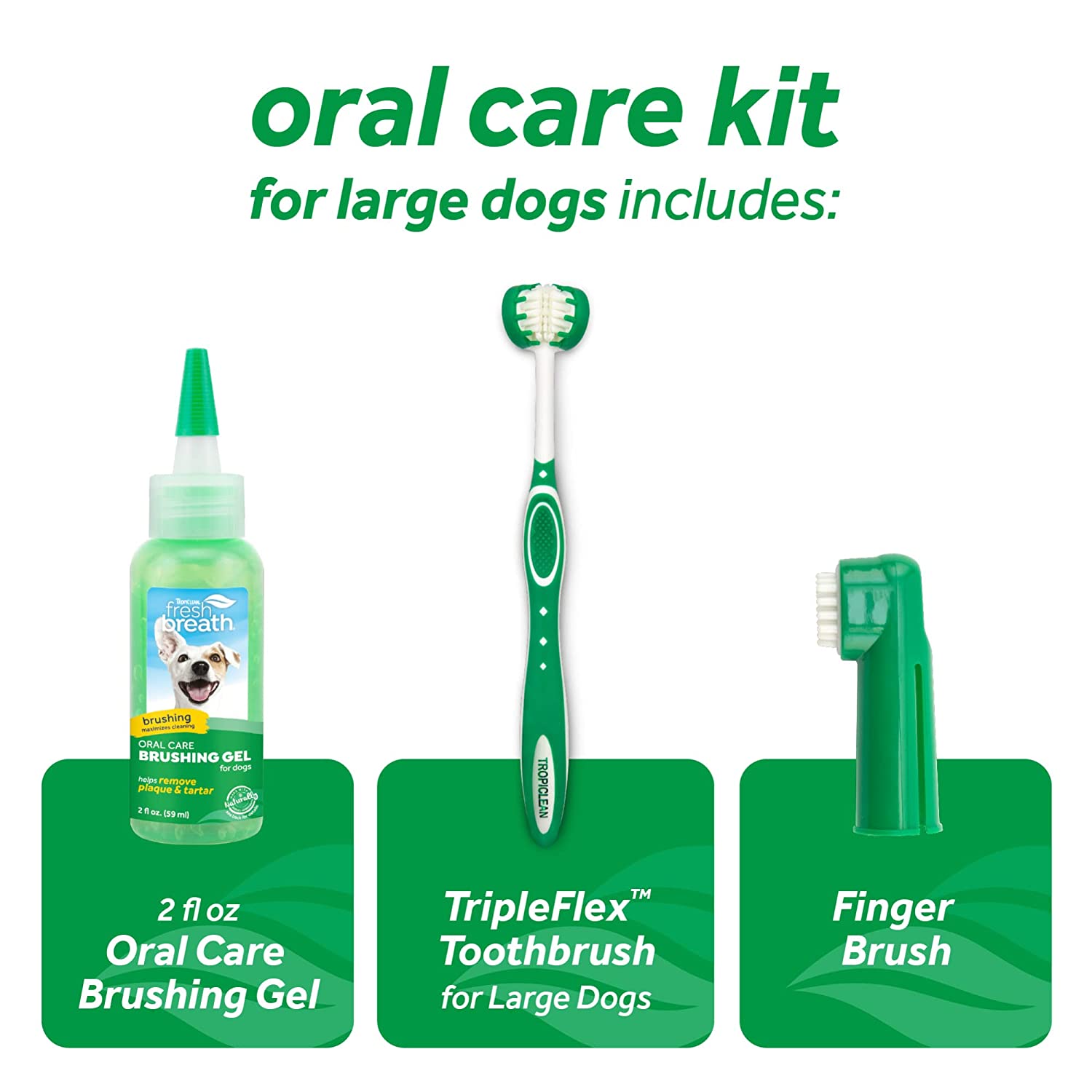 Tropiclean Fresh Breath Oral Care Kit for Dogs, 59 ml