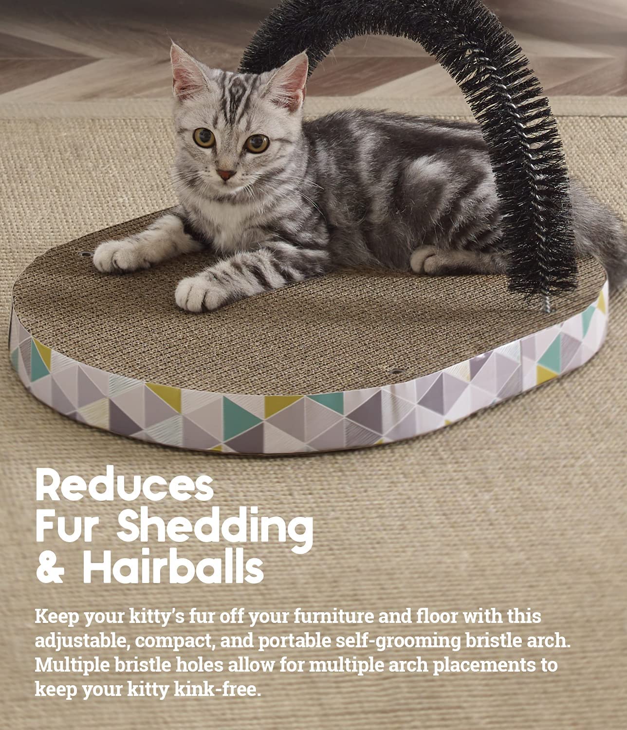 Petstages Scratch & Groom Corrugated Cat Scratch Pad with Catnip