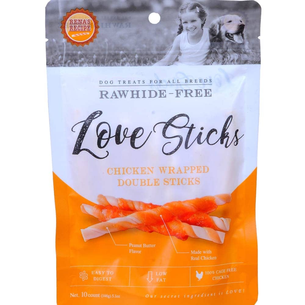 Rena Love Chicken Wrapped Double Sticks Dog Treats, (146 g) 10 pcs