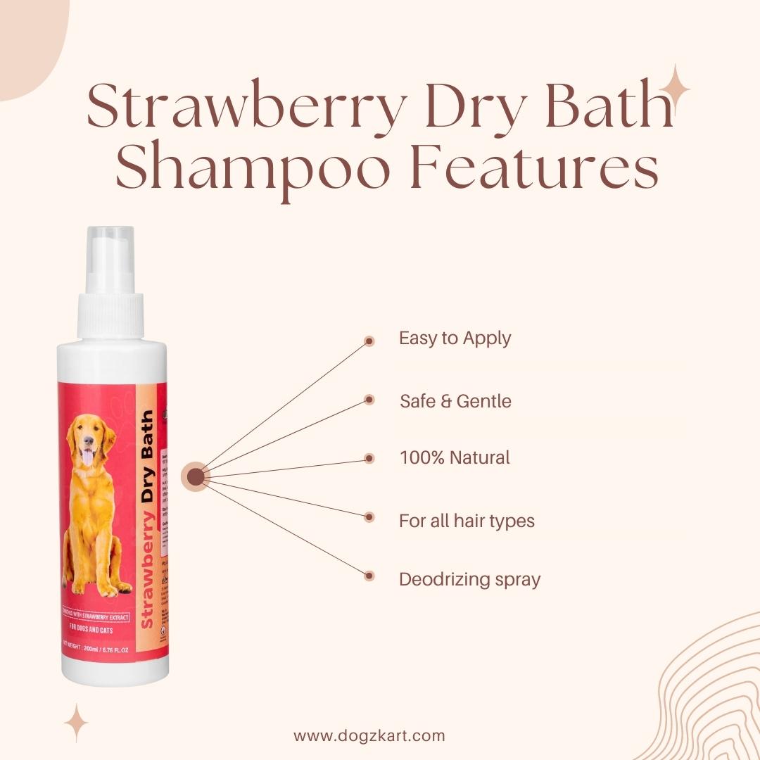 Dry Bath Spray for Dogs & Cats | Waterless bath | Organic Dry  Shampoo Strawberry - DogzKart