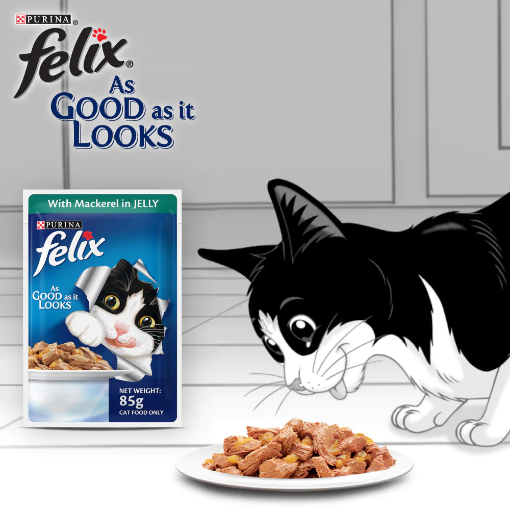 Purina Felix Mackerel with Jelly Adult Cat Wet Food