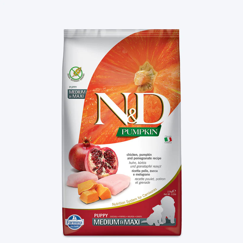 Farmina N&D Pumpkin Chicken & Pomegranate Dry Puppy Food - Medium & Maxi Breed