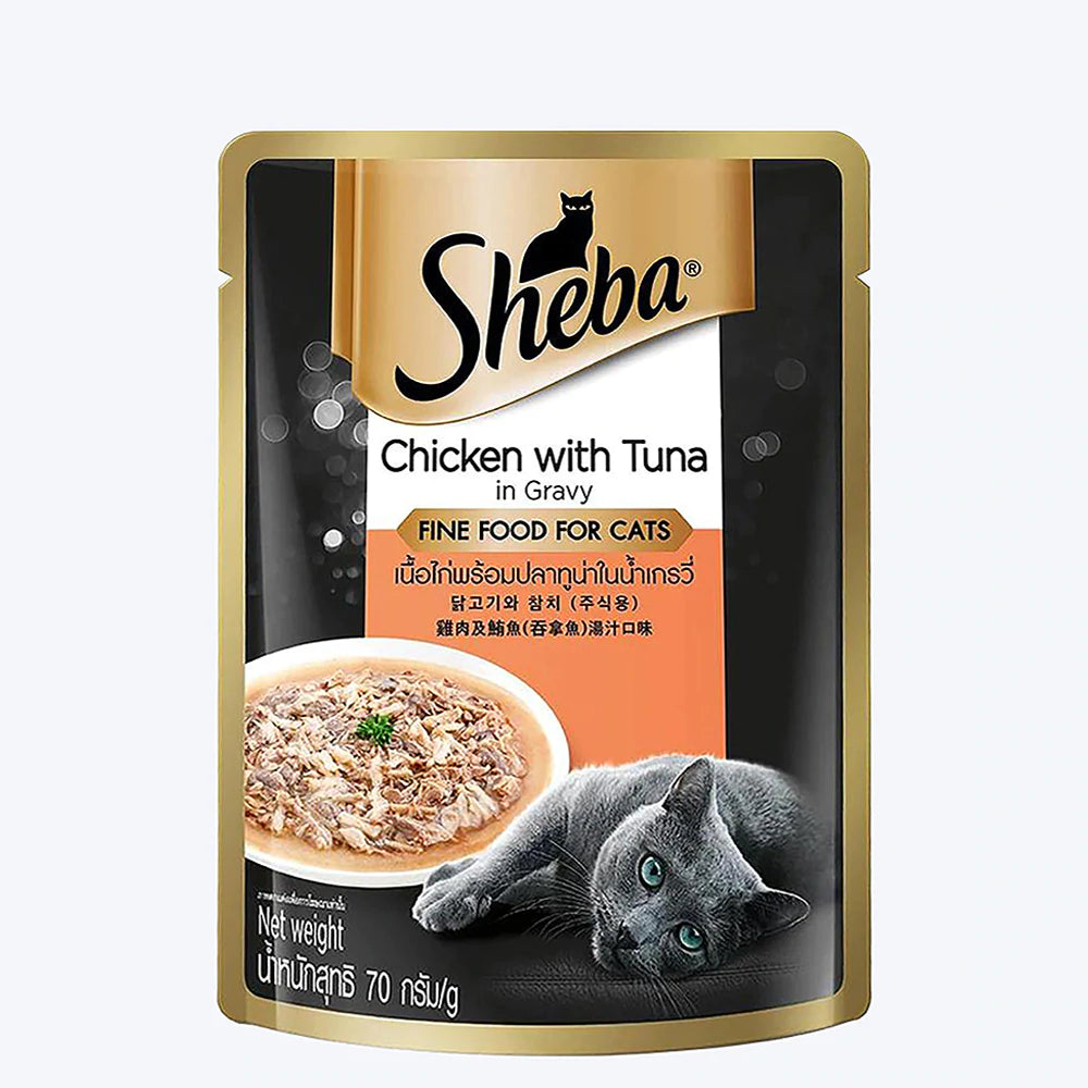 Sheba Chicken With Tuna In Gravy Adult Wet Cat Food - 70 g