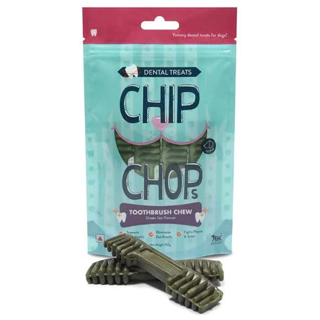 Chip Chops Toothbrush Chew Green Tea Flavor, 102g  NEW