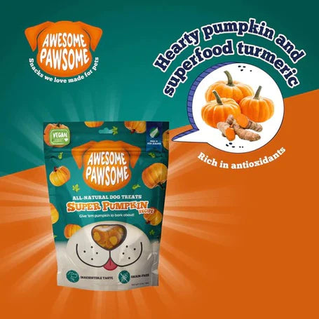 Awesome Pawsome Super Pumpkin Recipe All-Natural Grain-Free Dog Treats - 85gm