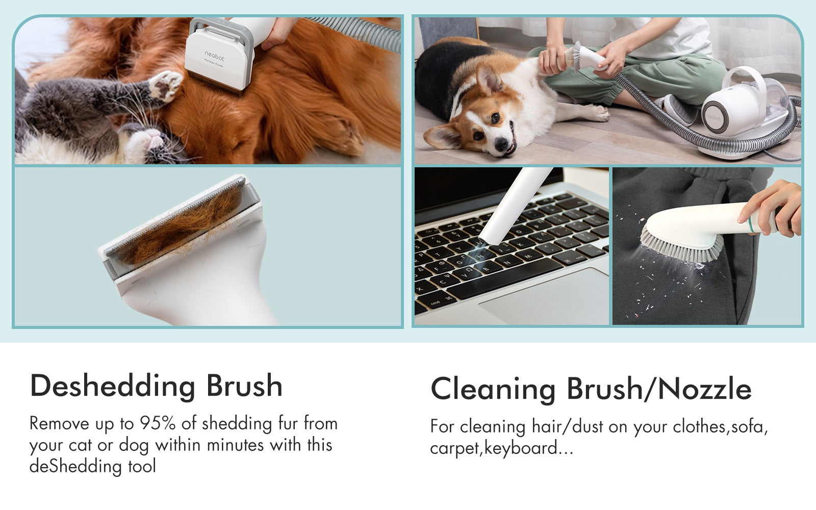 Neabot P1 Pro Pet Grooming Kit & Vacuum Suction